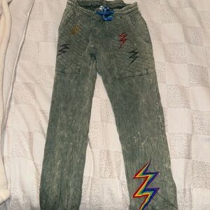 Womens Green Lightning Joggers